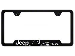 Jeep Desert Laser Etched Cut-Out Frame; Rugged Black (Universal; Some Adaptation May Be Required)