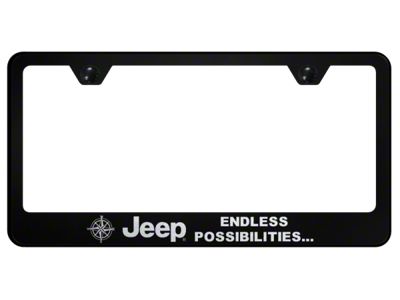 Jeep Endless Stainless Steel License Plate Frame (Universal; Some Adaptation May Be Required)
