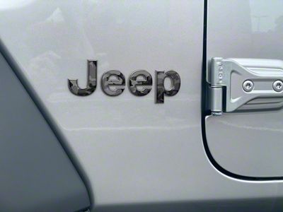 Jeep Fender Emblem Letter Overlays; Camouflage (18-25 Jeep Wrangler JL)
