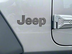 Jeep Fender Emblem Letter Overlays; Domed Carbon Fiber (18-25 Jeep Wrangler JL)