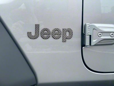 Jeep Fender Emblem Letter Overlays; Domed Carbon Fiber (18-25 Jeep Wrangler JL)