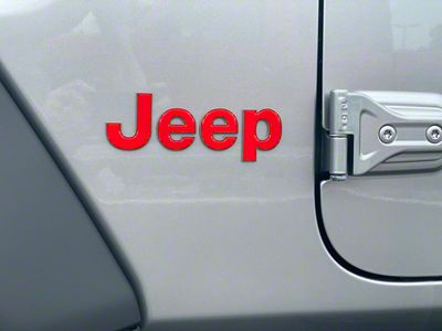 Jeep Fender Emblem Letter Overlays; Gloss Red (18-25 Jeep Wrangler JL)