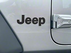 Jeep Fender Emblem Letter Overlays; Matte Black (18-25 Jeep Wrangler JL)