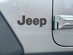 Jeep Fender Emblem Letter Overlays; Raw Carbon Fiber (18-25 Jeep Wrangler JL)