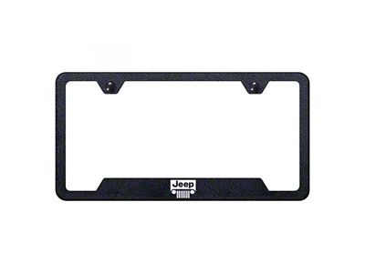 Jeep Grille License Plate Frame; Rugged Black (Universal; Some Adaptation May Be Required)