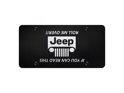 Jeep Grille Roll License Plate; Black (Universal; Some Adaptation May Be Required)