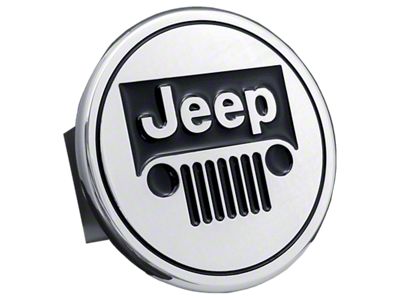 Jeep Hitch Cover; Chrome (Universal; Some Adaptation May Be Required)
