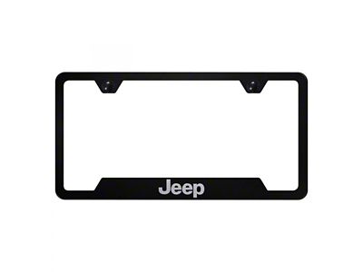 Jeep License Plate Frame; Black (Universal; Some Adaptation May Be Required)