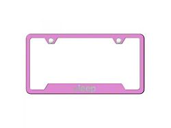 Jeep License Plate Frame; Pink (Universal; Some Adaptation May Be Required)