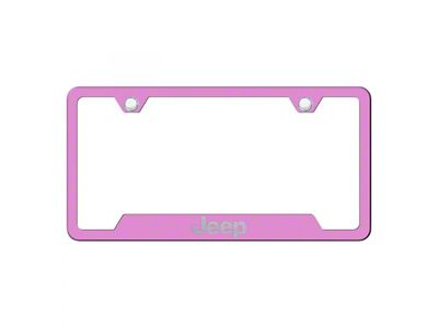 Jeep License Plate Frame; Pink (Universal; Some Adaptation May Be Required)