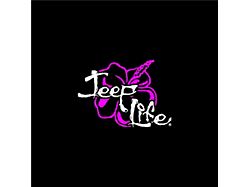 Jeep Life Hibiscus Spare Tire Cover with Camera Port; Black (18-25 Jeep Wrangler JL)