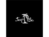 Jeep Life Palm Tree Spare Tire Cover with Camera Port; Black (18-25 Jeep Wrangler JL)