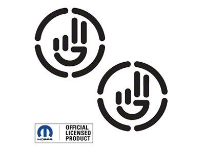 Jeep Wave with Circle; Matte Black (97-25 Jeep Wrangler TJ, JK & JL)