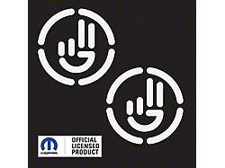 Jeep Wave with Circle; Matte White (97-26 Jeep Wrangler TJ, JK & JL)