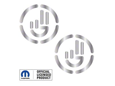 Jeep Wave with Circle; Metallic Silver (97-25 Jeep Wrangler TJ, JK & JL)