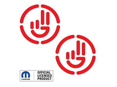 Jeep Wave with Circle; Red (97-25 Jeep Wrangler TJ, JK & JL)