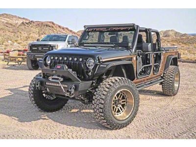 Stubby Front Bumper; Textured Black (07-18 Jeep Wrangler JK)