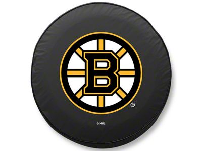 Boston Bruins Spare Tire Cover with Camera Port; Black (18-25 Jeep Wrangler JL)