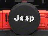 Jeep Paw Spare Tire Cover with Camera Port; Black (18-25 Jeep Wrangler JL)