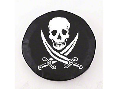 Jolly Roger Spare Tire Cover with Camera Port; Black (18-25 Jeep Wrangler JL)
