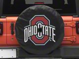 Ohio State University Spare Tire Cover with Camera Port; Black (18-26 Jeep Wrangler JL)