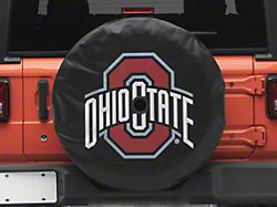 Ohio State University Spare Tire Cover with Camera Port; Black (18-26 Jeep Wrangler JL)