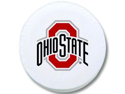 Ohio State University Spare Tire Cover with Camera Port; White (18-25 Jeep Wrangler JL)
