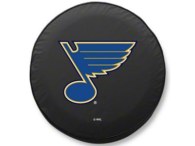 St. Louis Blues Spare Tire Cover with Camera Port; Black (18-25 Jeep Wrangler JL)