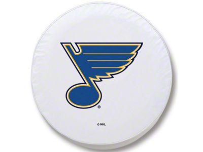 St. Louis Blues Spare Tire Cover with Camera Port; White (18-25 Jeep Wrangler JL)