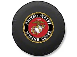 U.S. Marines Spare Tire Cover with Camera Port; Black (18-26 Jeep Wrangler JL)