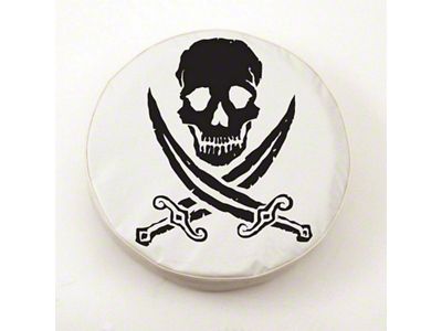 Jolly Roger Spare Tire Cover; White (66-18 Jeep CJ5, CJ7, Wrangler YJ, TJ & JK)