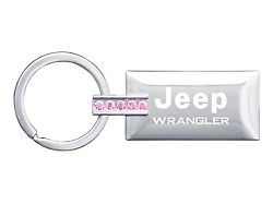 Wrangler Jeweled; Pink; Rectangular Key Fob
