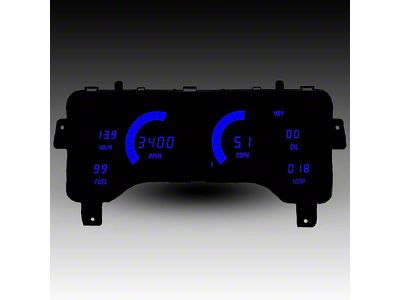 LED Digital Gauge Panel with GPS Sending Unit; Blue (97-06 Jeep Wrangler TJ)