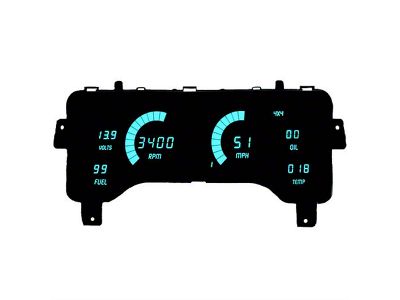 LED Digital Gauge Panel with GPS Sending Unit; Teal (97-06 Jeep Wrangler TJ)