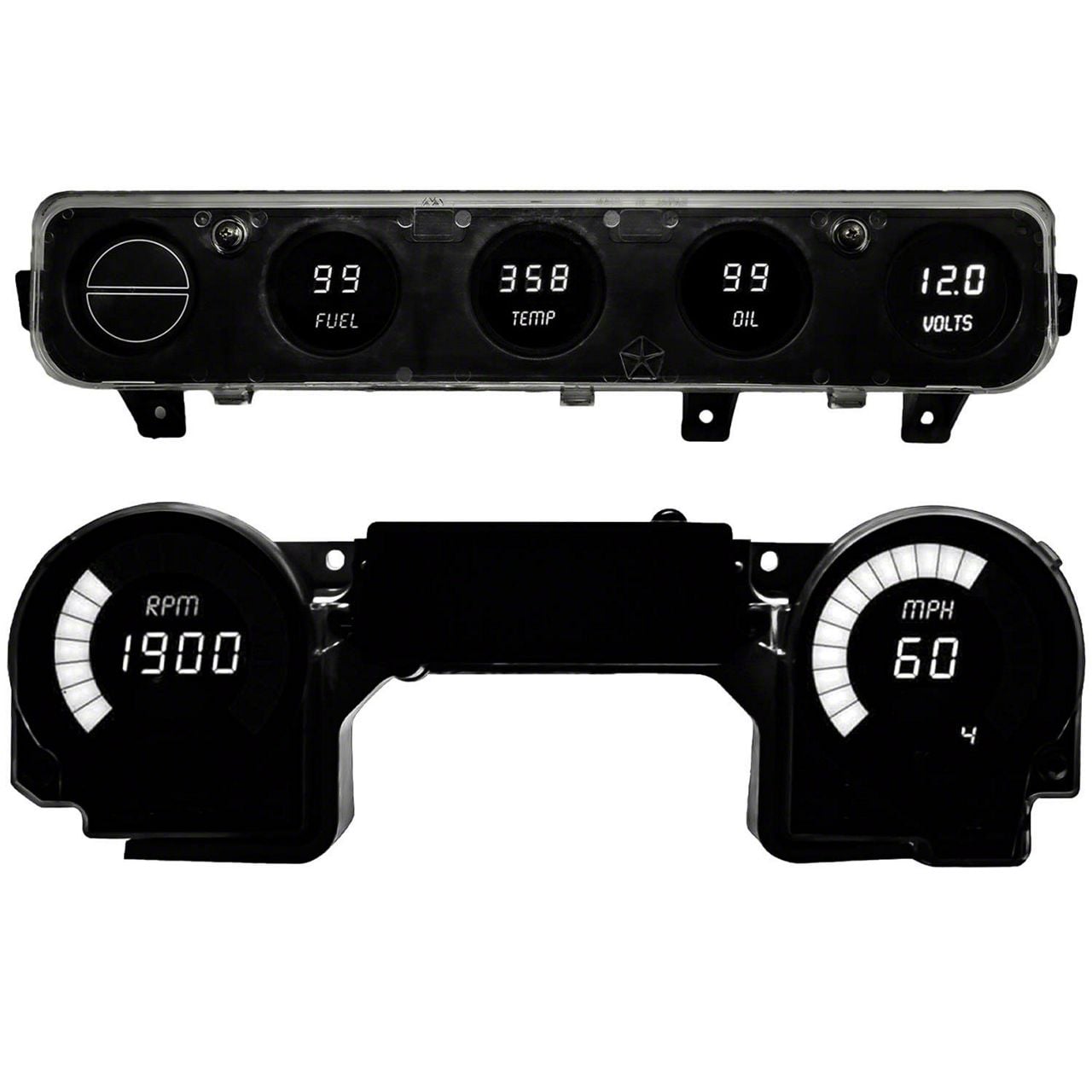 Jeep Wrangler LED Digital Gauge Panel; Red (92-95 Jeep Wrangler YJ