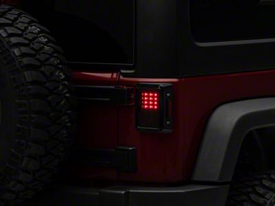 LED Grid Tail Lights; Black Housing; Smoked Lens (07-18 Jeep Wrangler JK)