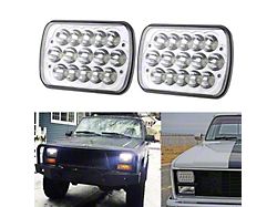 LED Headlights; Chrome Housing; Clear Lens (87-95 Jeep Wrangler YJ)