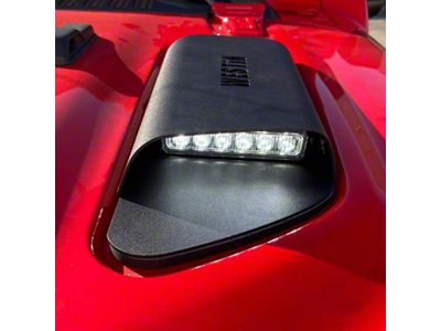 LED Hood Scoops; Textured Black (18-25 Jeep Wrangler JL Rubicon)