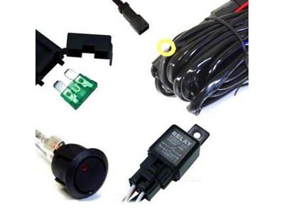 LED Light Wiring Harness with 40 Amp Relay and ON/OFF Switch; 4-Leg