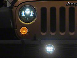 LED Projector Headlights and Fog Lights; Black Housing; Clear Lens (07-18 Jeep Wrangler JK)