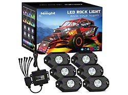 LED RGB Rock Lights with Bluetooth Controler; Set of 6 (Universal; Some Adaptation May Be Required)