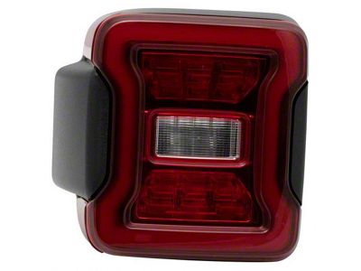 LED Tail Light; Black Housing; Red Lens; Driver Side (18-25 Jeep Wrangler JL w/ Factory LED Tail Lights & w/o Blind Spot)
