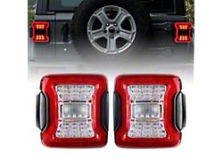 American Modified LED Tail Lights; Black Housing; Clear Lens (18-26 Jeep Wrangler JL w/ Factory Halogen Tail Lights & w/o Blind Spot Detection)