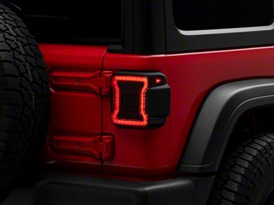 American Modified LED Tail Lights; Black Housing; Smoked Lens (18-25 Jeep Wrangler JL w/ Factory Halogen Tail Lights)