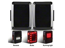 LED Tail Lights; Black Housing; Smoked Lens (07-18 Jeep Wrangler JK)