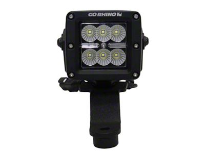 Go Rhino 3-Inch Single Cube Light Windshield Cowl Mount; Textured Black (18-25 Jeep Wrangler JL, Excluding 4xe)
