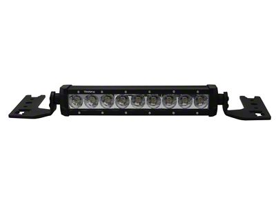 Go Rhino 10-Inch Single Row LED Light Bar Center Hood Mount; Textured Black (18-25 Jeep Wrangler JL, Excluding 4xe)