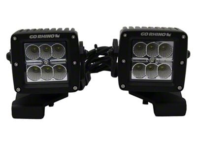 Go Rhino 3-Inch Cube Light Center Hood Mount; Textured Black (18-25 Jeep Wrangler JL, Excluding 4xe)
