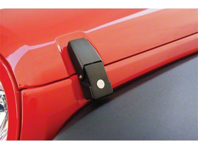 Locking Hood Catches; Black (07-18 Jeep Wrangler JK)