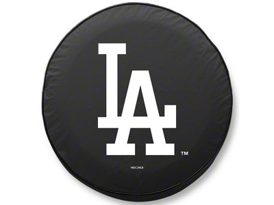 Los Angeles Dodgers Spare Tire Cover with Camera Port; Black (18-25 Jeep Wrangler JL)